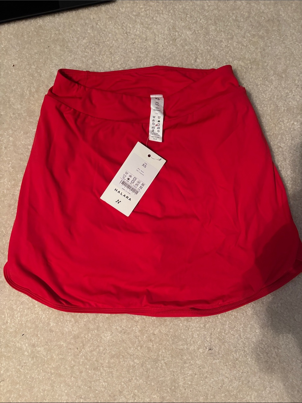 HALARA Red Circle Skater Skirt with Built-In Shorts